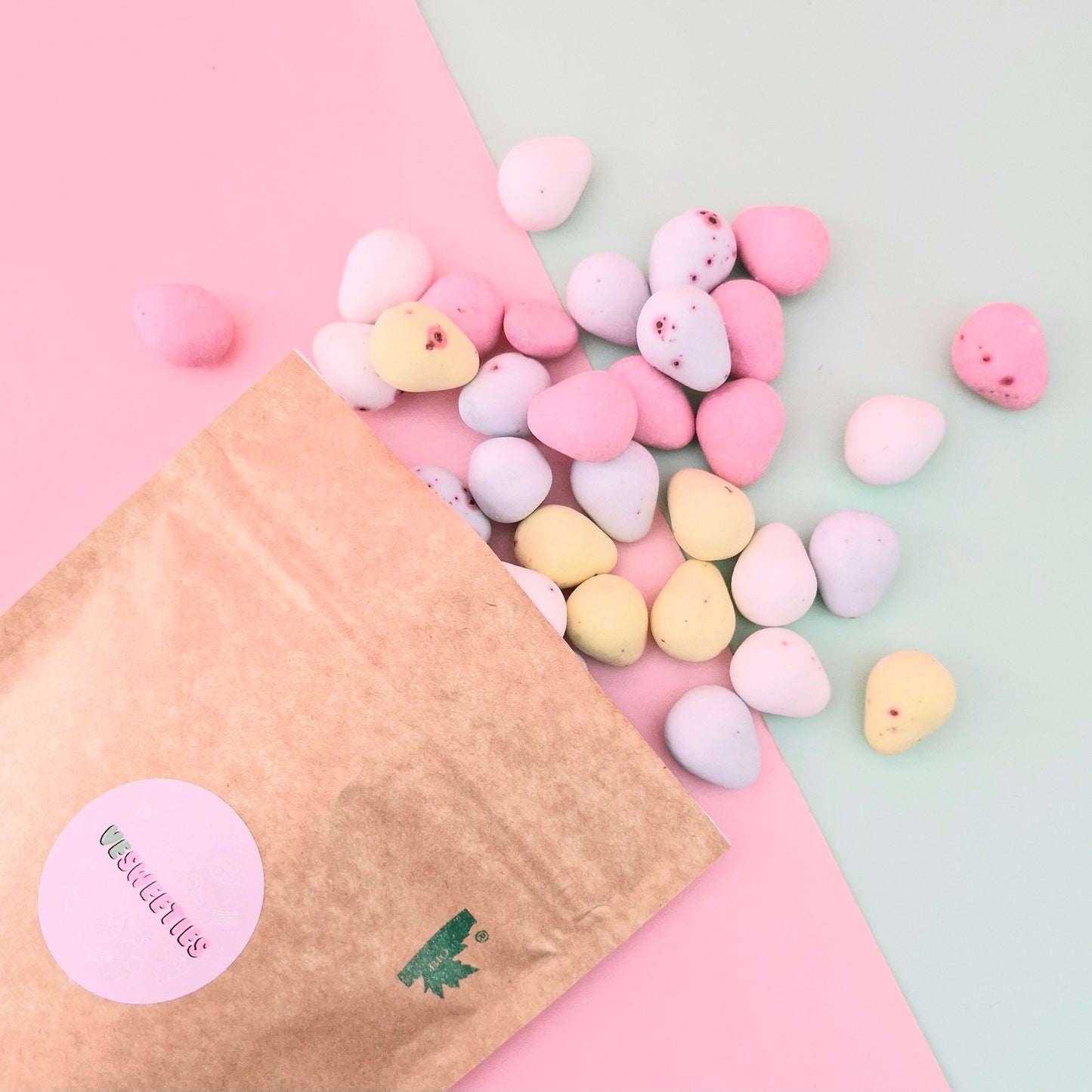 Vegan chocolate mini egg pouch