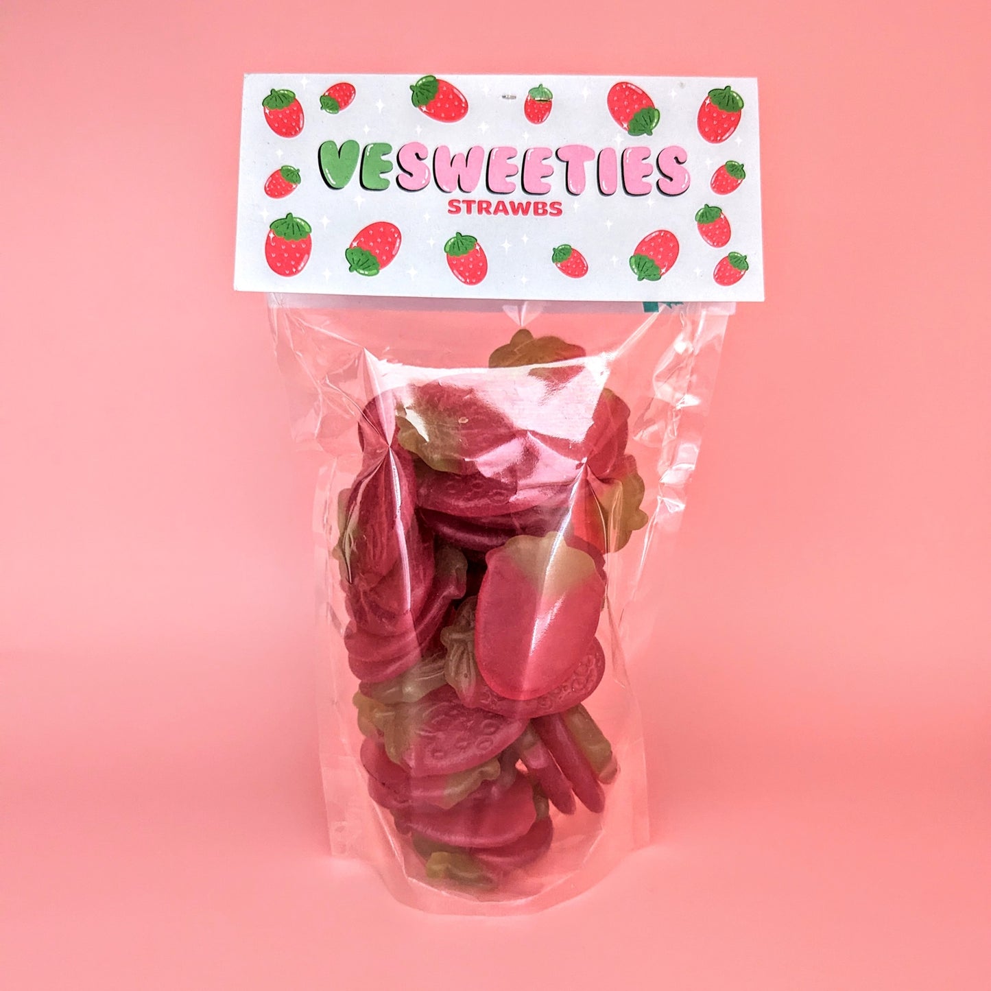 Vegan strawberry sweet pouch