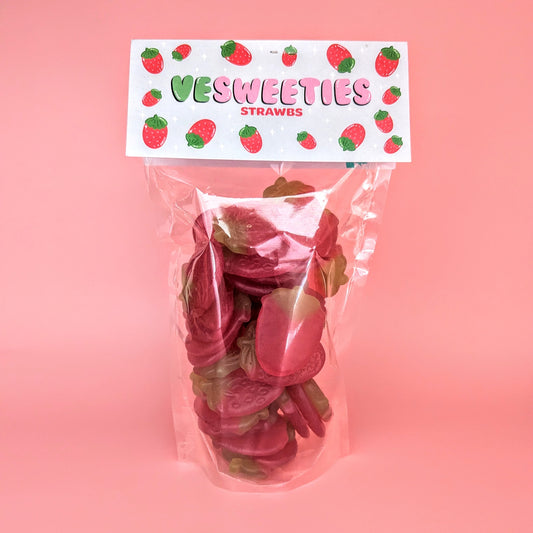 Vegan strawberry sweet pouch