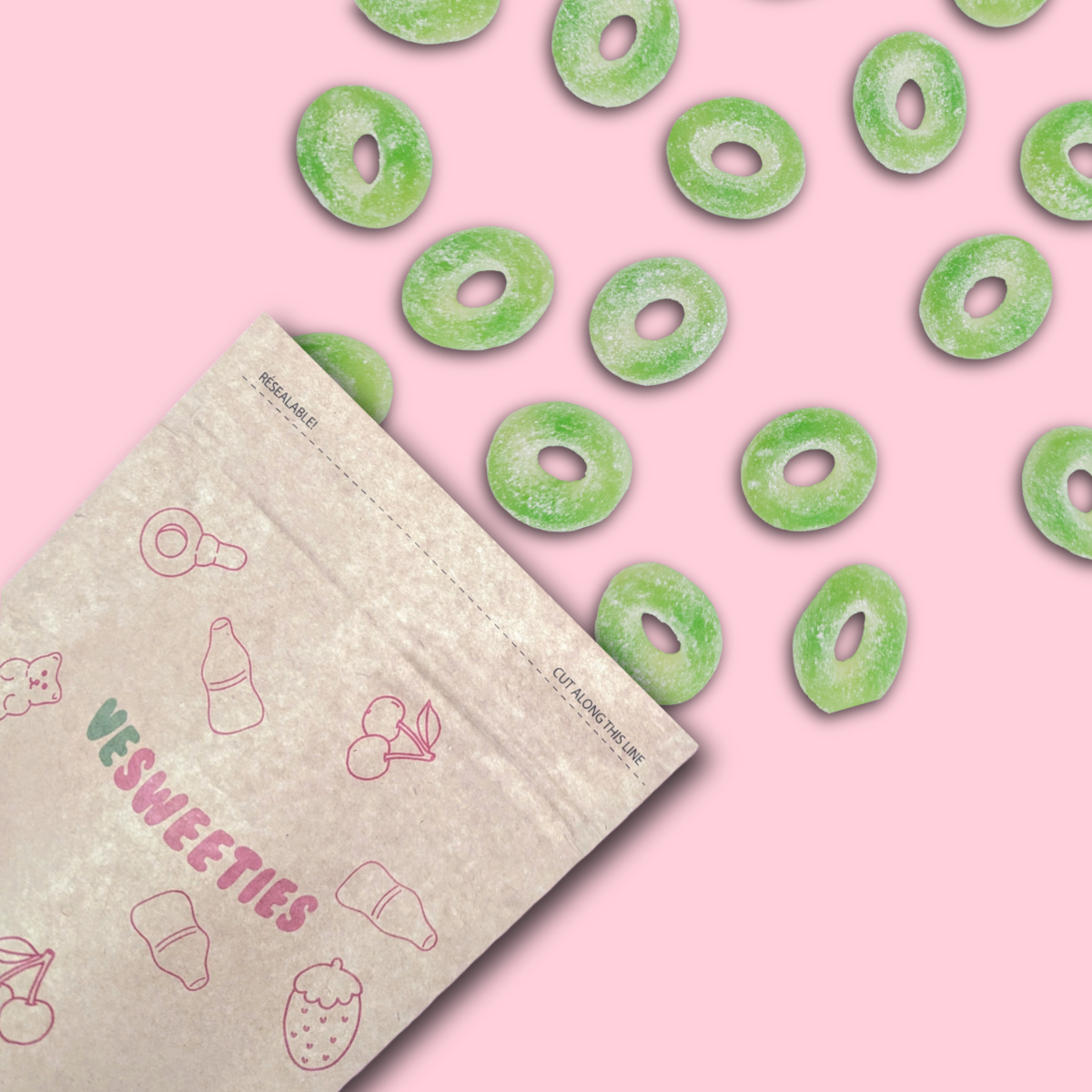 Vegan apple rings sweet pouch