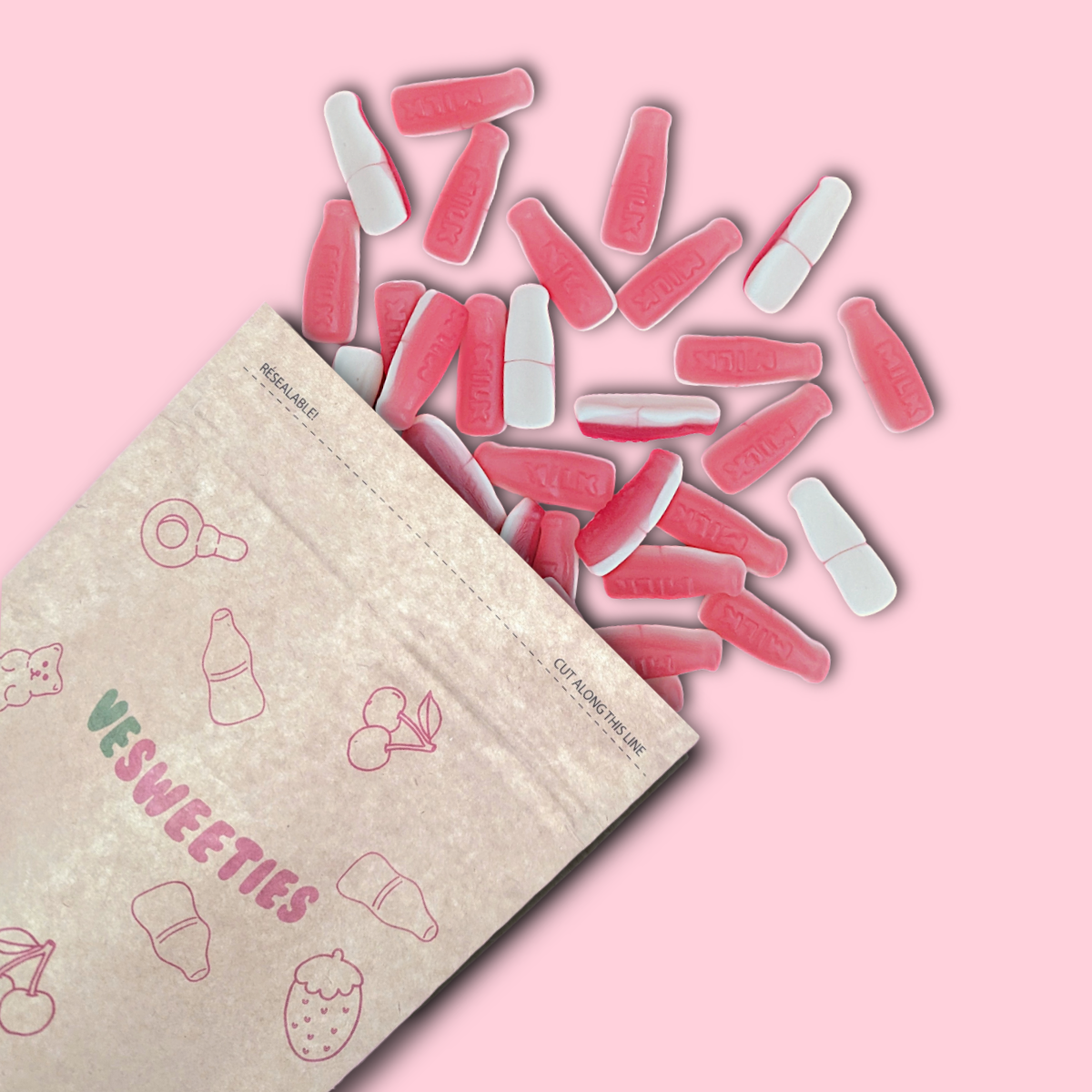 Vegan Strawberry Milkshake sweet pouch