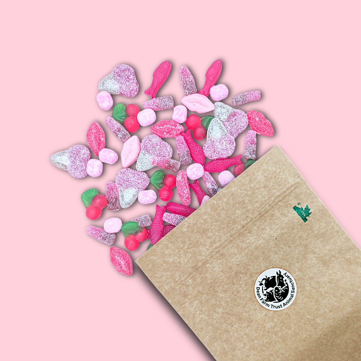 Cherry flavoured vegan sweet pouch limited edition