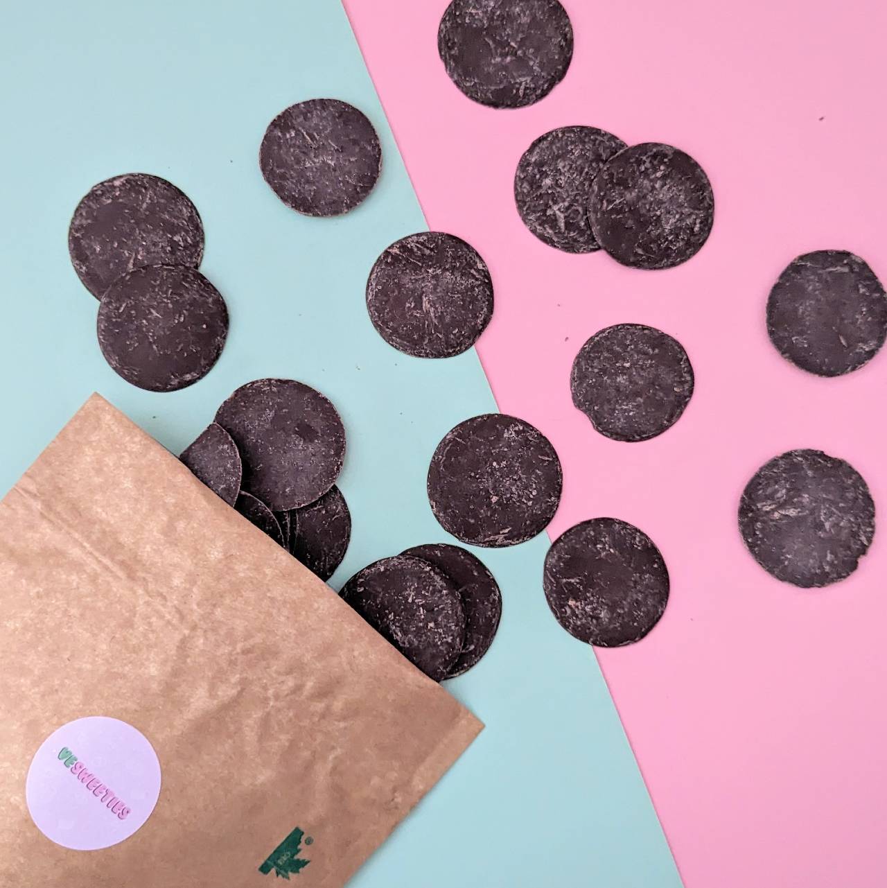 Vegan chocolate buttons in bulk