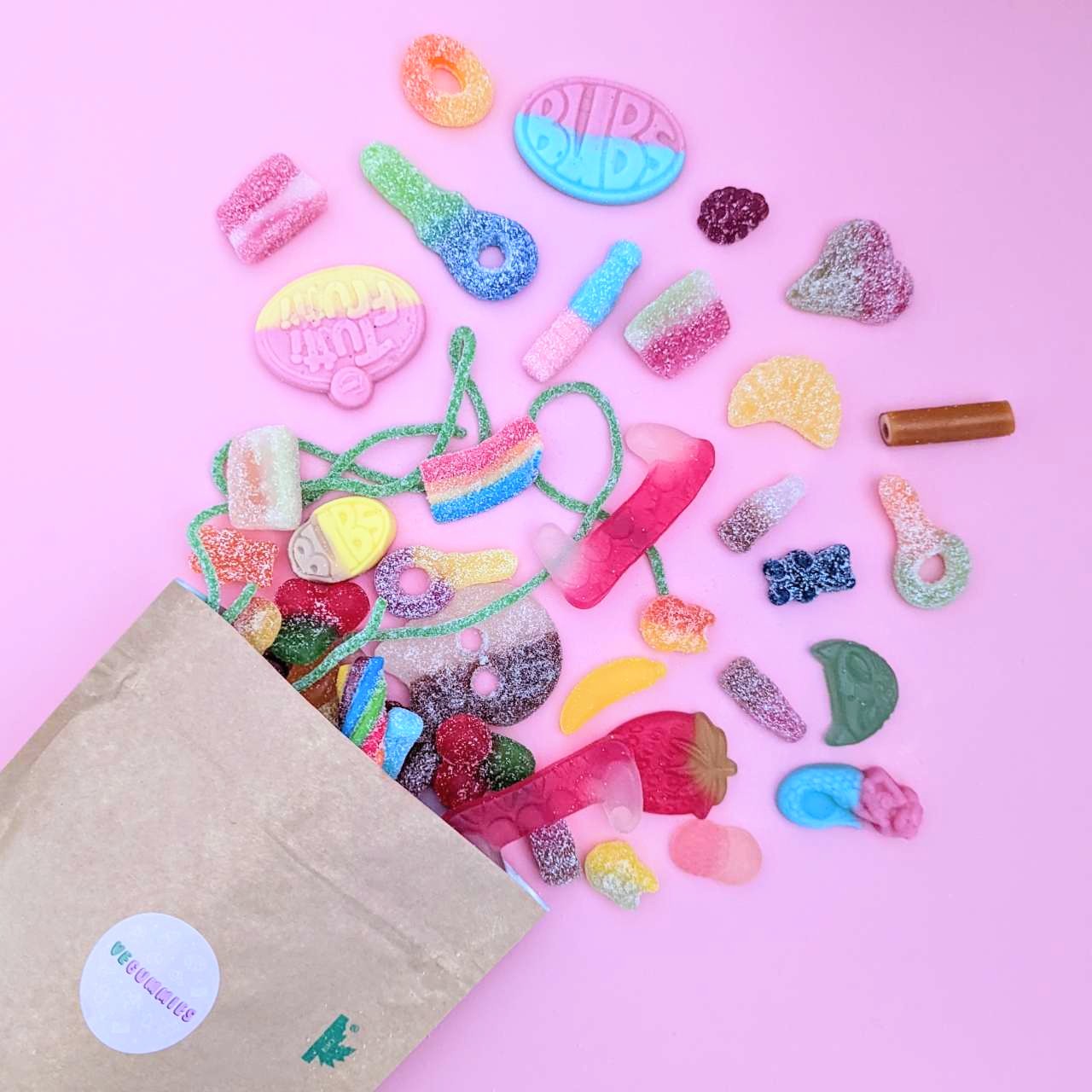 Vegan pick and mix sweet pouches