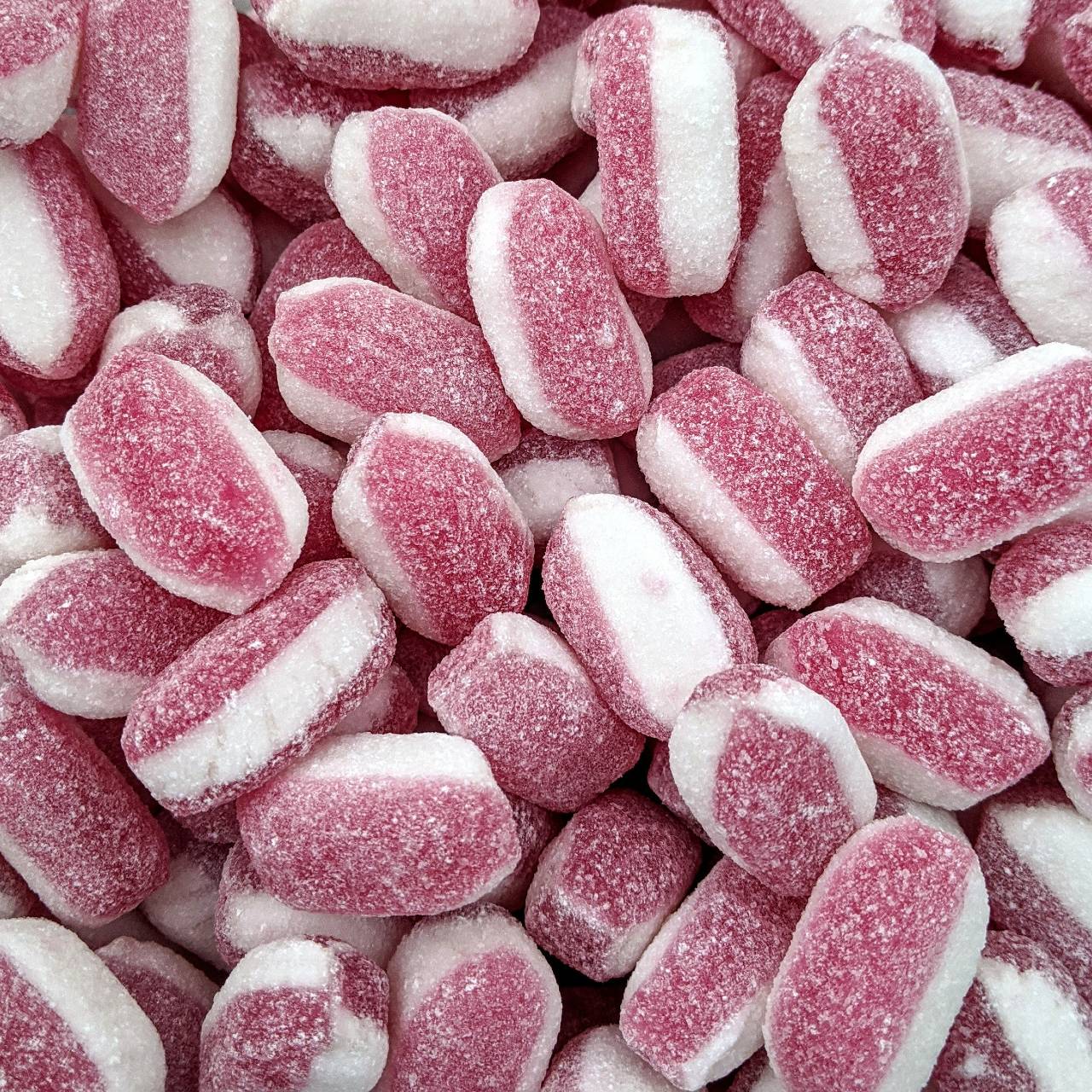 vegan strawberry and cream hardboiled sweets