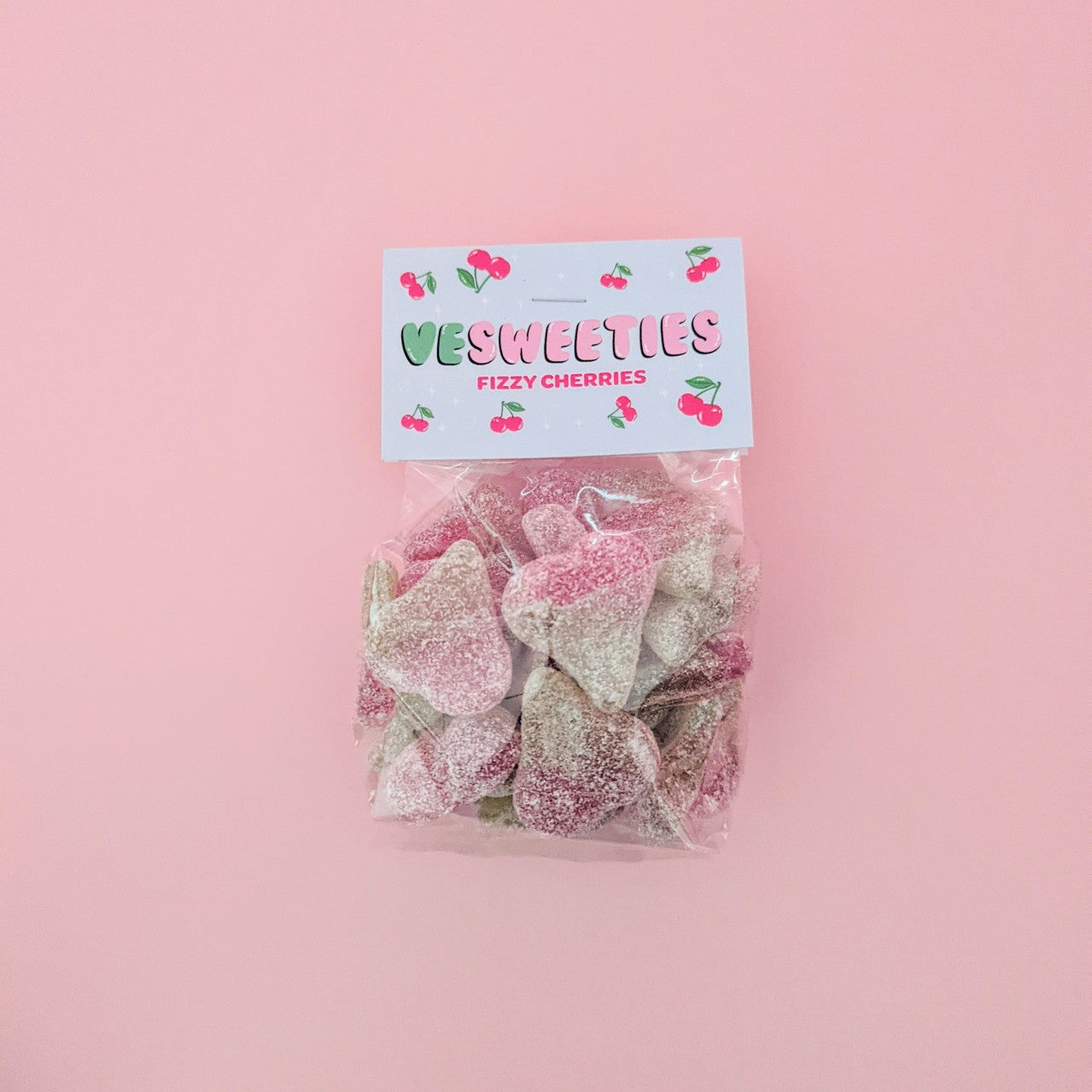 vegan sweet bags fizzy cherries