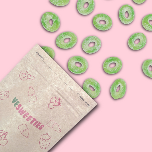 Vegan apple rings sweet pouch