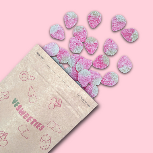 Vegan strawberry sweets pouch