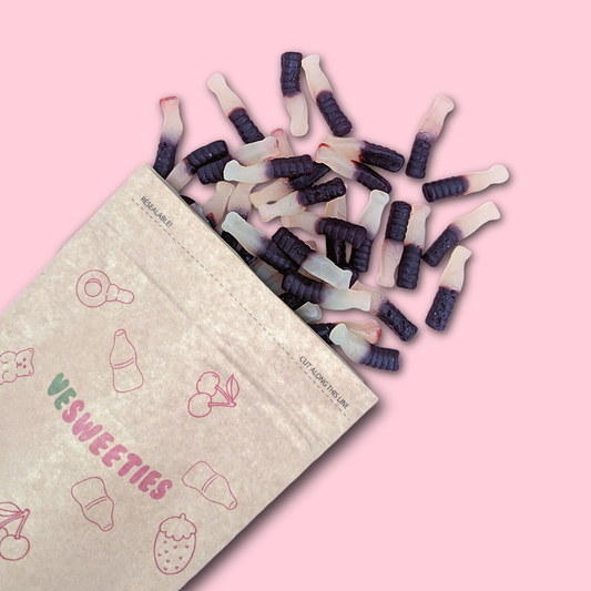 Vegan gummy cola sweet pouch