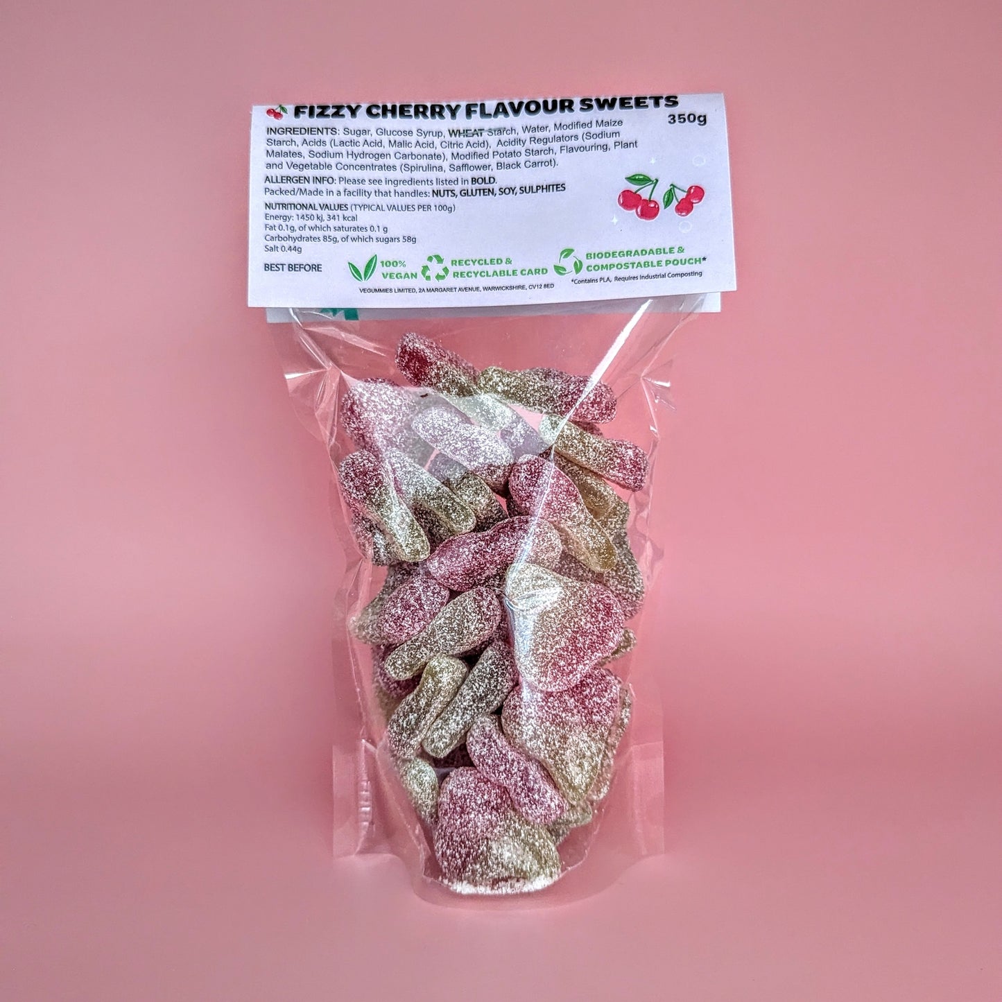 Vegan fizzy Cherries pouch