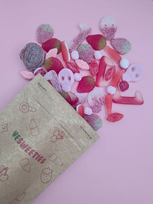 Strawberry vegan sweet pouch