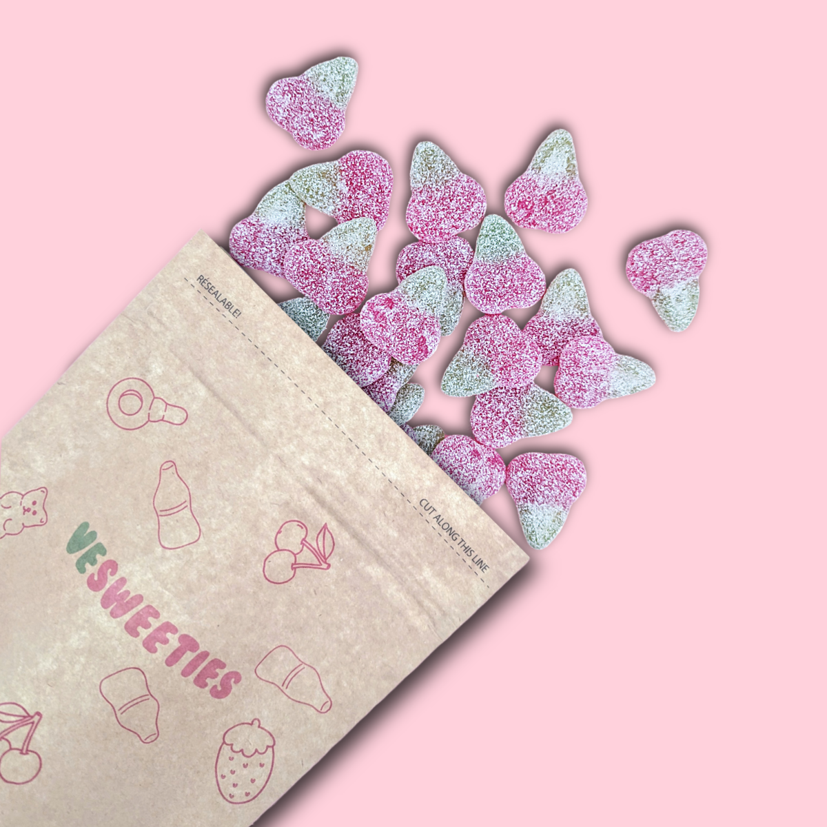 Fizzy Cherries sweet pouch