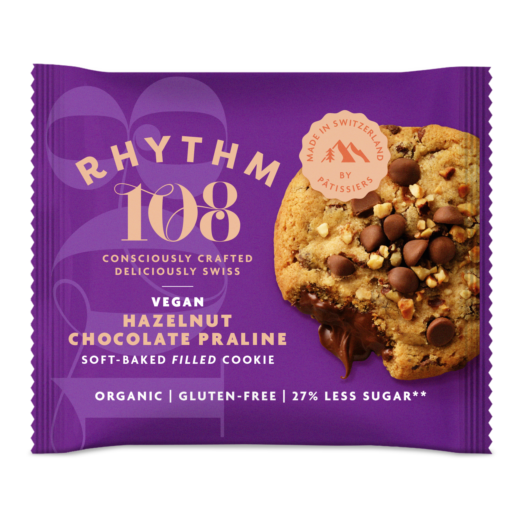 Rhythm 108 vegan soft filled Hazelnut praline cookie