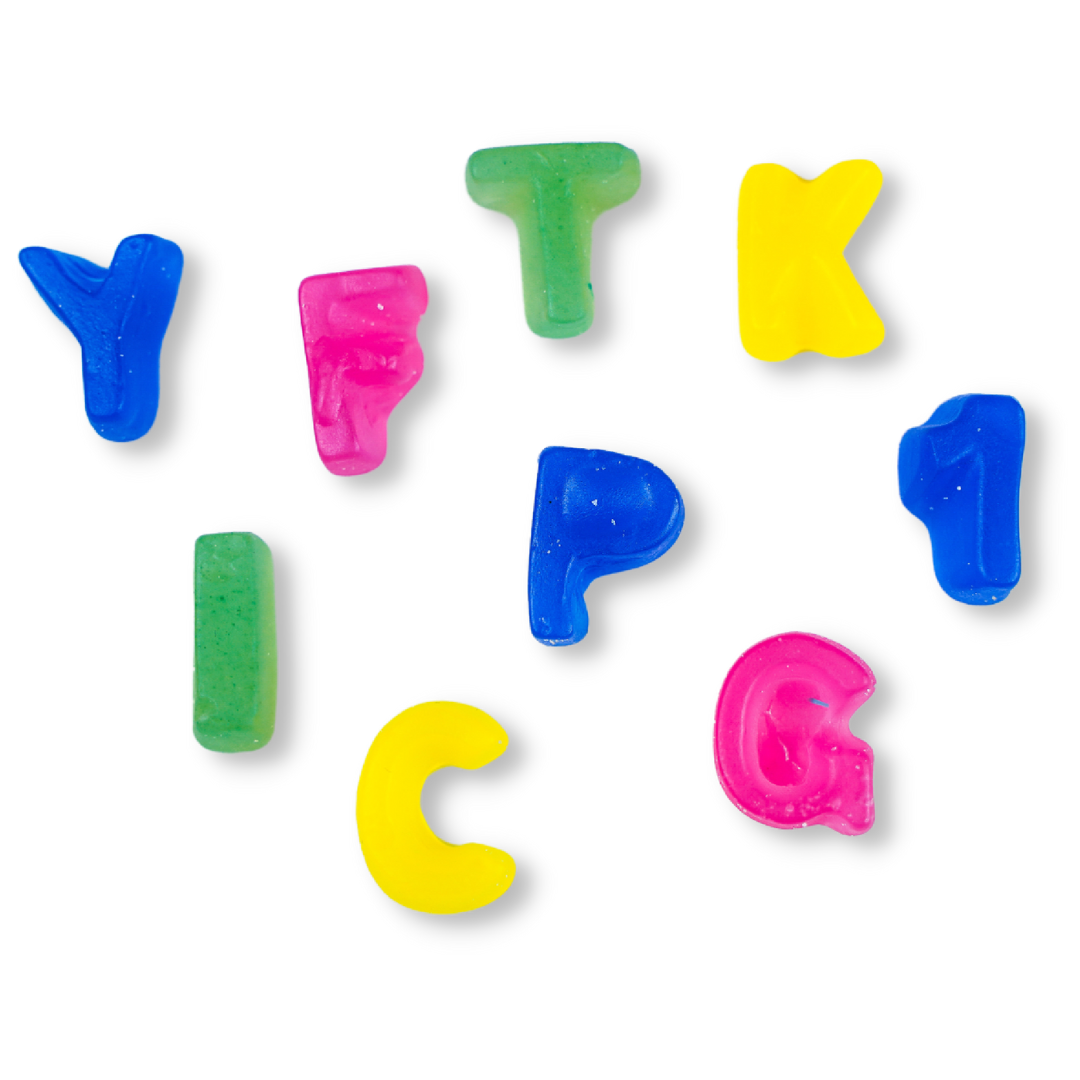 Alphabet vegan sweets