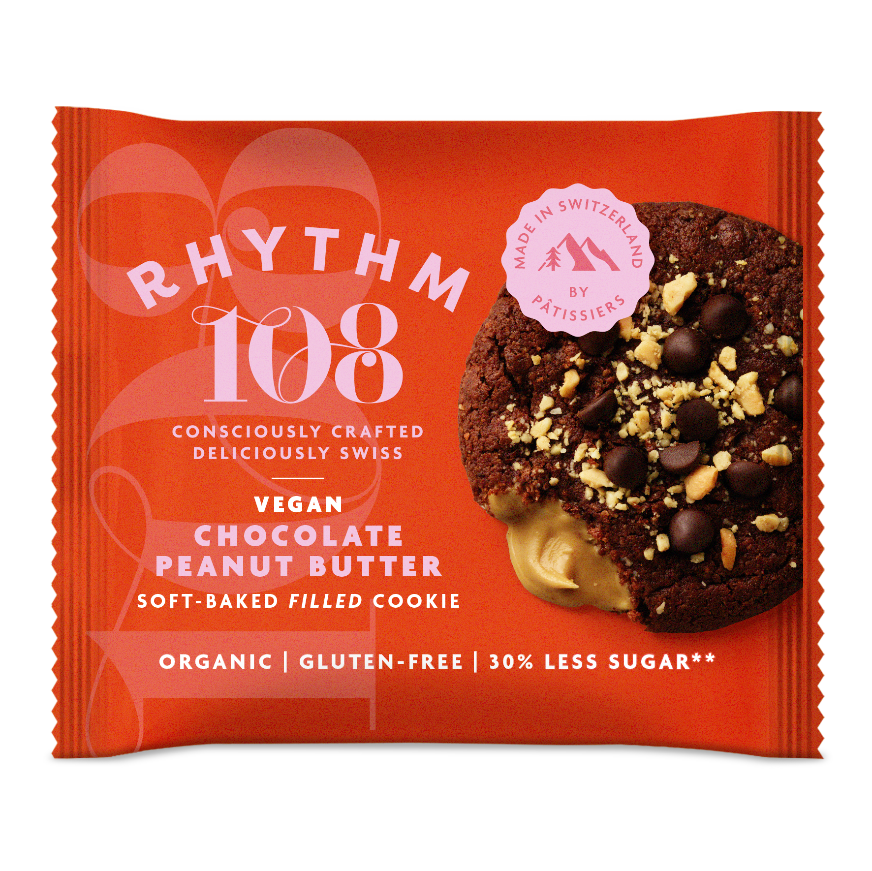 Rhythm 108 vegan soft filled chocolate peanut butter cookie
