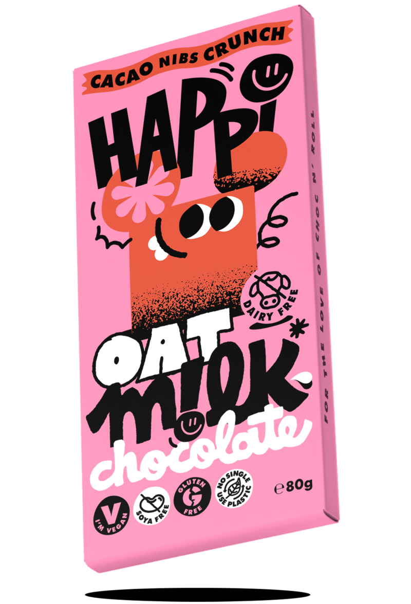 Happi oat milk vegan chocolate cacao nib crunch