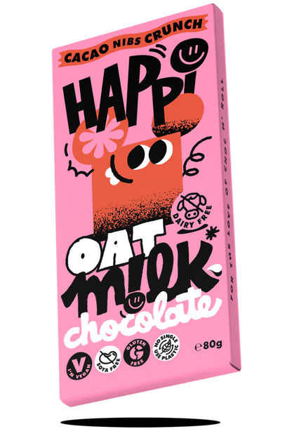 Happi oat milk vegan chocolate cacao nib crunch