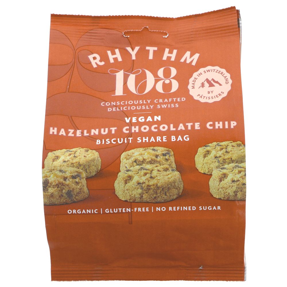 Rhythm hazelnut chocolate chip vegan biscuits