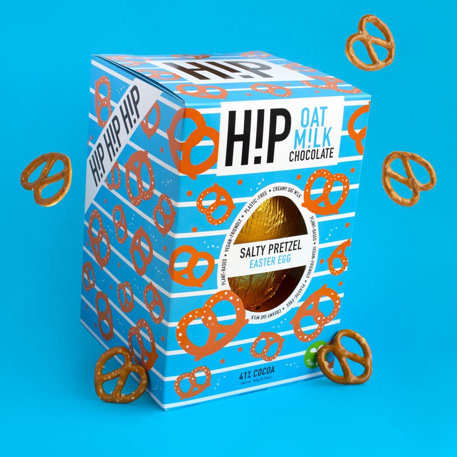 Hip vegan easter egg salty pretzel