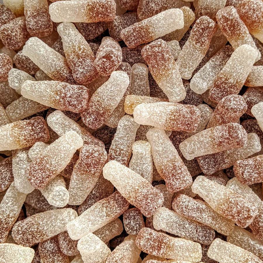 Fizzy sour cola bottles